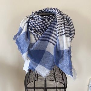50 shades of blue blanket scarf